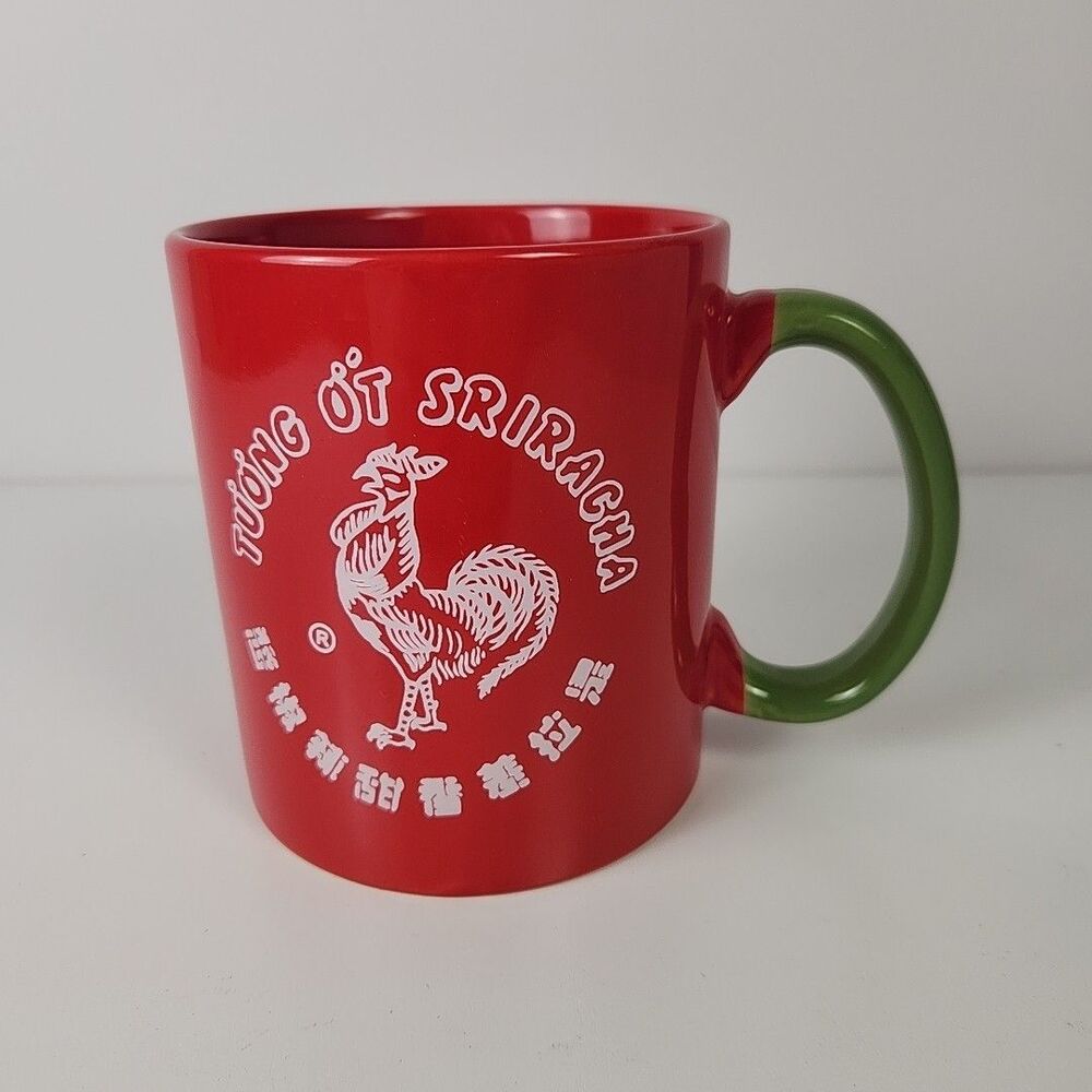 I Put Sriracha on my Sriracha Coffee Mug Tea Cup Tuong Ot Red Green Rooster